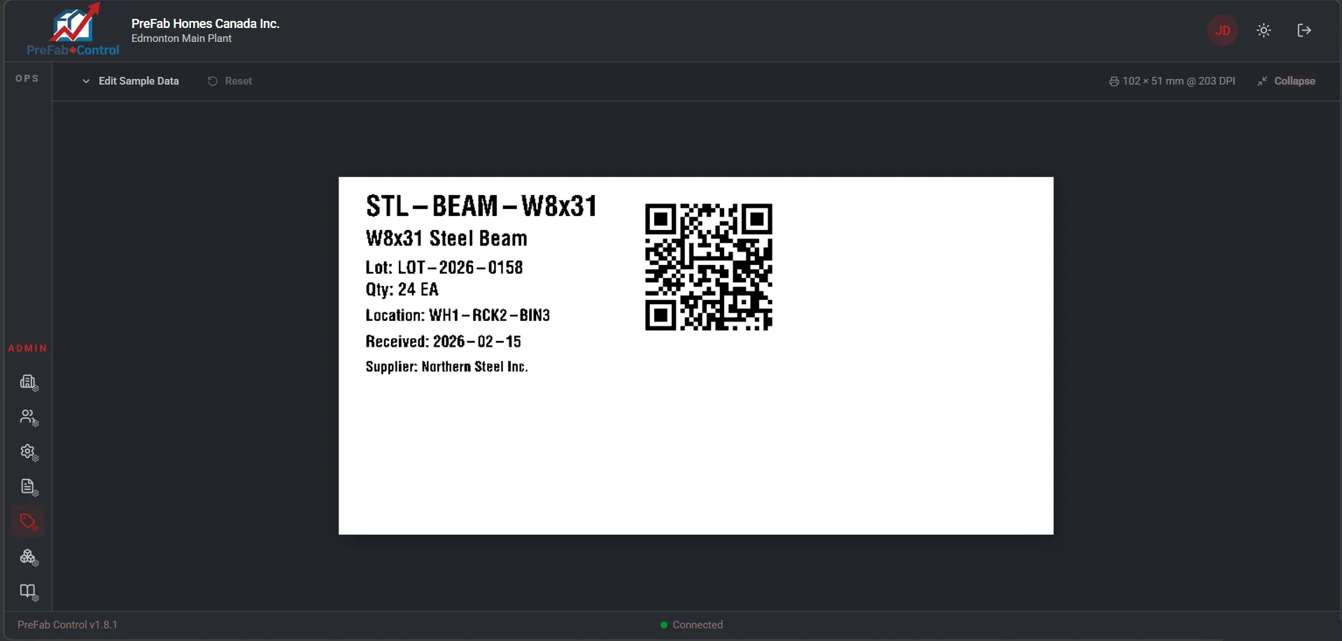 QR code label printing and barcode systems